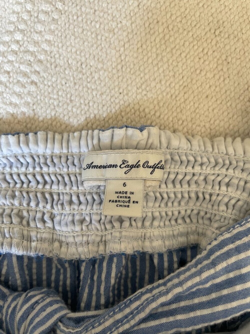 American Eagle | Blue and White Striped Tie Back Mini Summer Dress | 6 - Picture 4 of 6